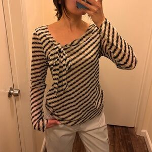 Chic Striped Long Sleeve Top